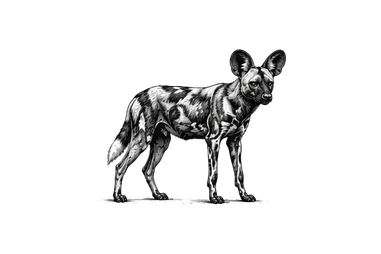African wild dog during a photographic safari in Tanzania