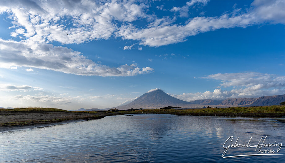 Ol Doinyo Lengai rising above the Lake Natron landscape in northern Tanzania